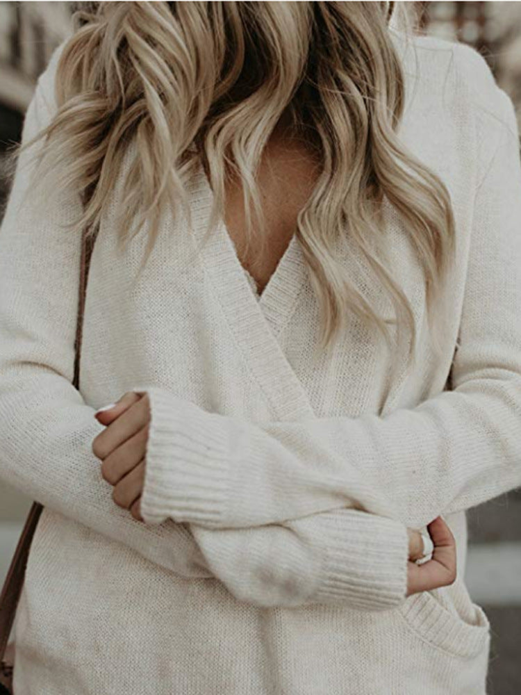 Women's draped V-neck pullover with a relaxed fit Lune London