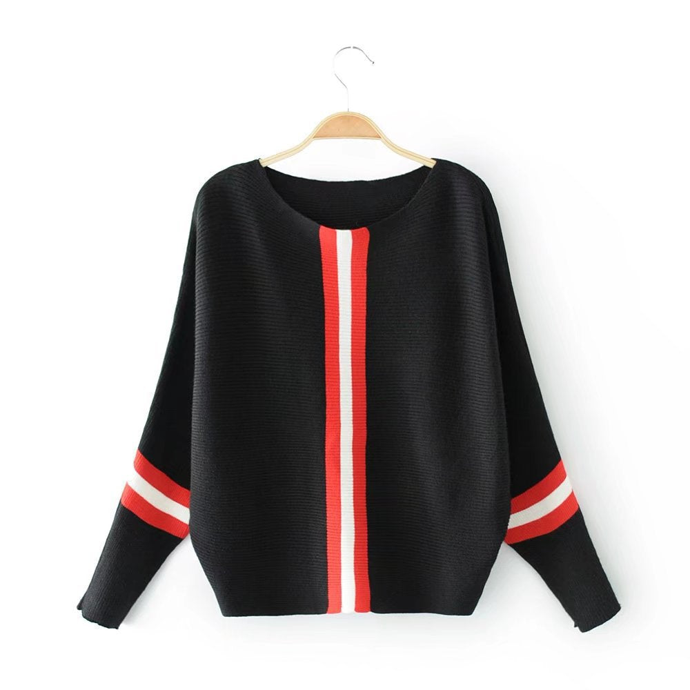 Pull en tricot décontracté pour femmes avec rayures modernes et coupe amples Chic & Stil