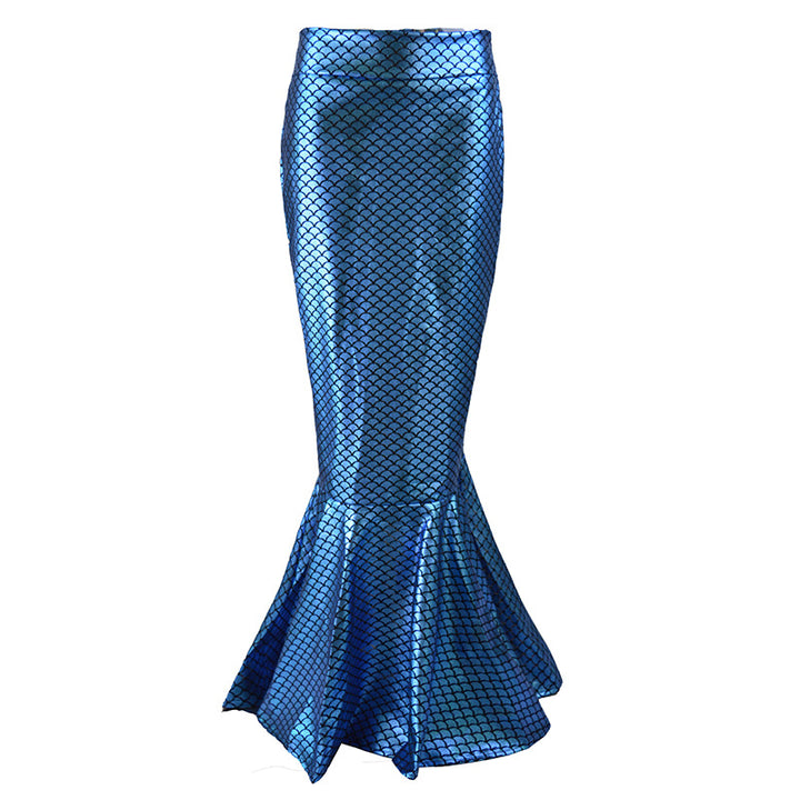 Women's mermaid skirt with shiny scale pattern and flared hem Lune London