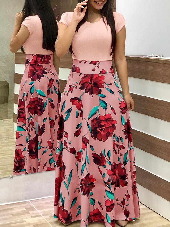 Jupe maxi pour femmes avec motifs floraux et taille élastique Chic & Stil