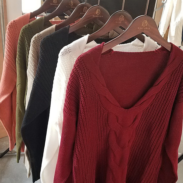 Trendy knitted sweater for women with asymmetrical cut and off-shoulder Lune London