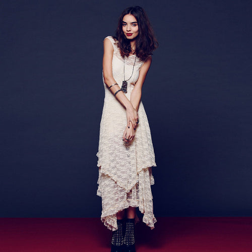 Ladies festive dress with voluminous skirt and sophisticated ruffle details