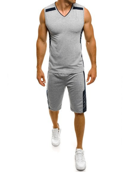Men's Sports Tank Top with Modern Shorts, V-Neck and Functional Inserts Lune London