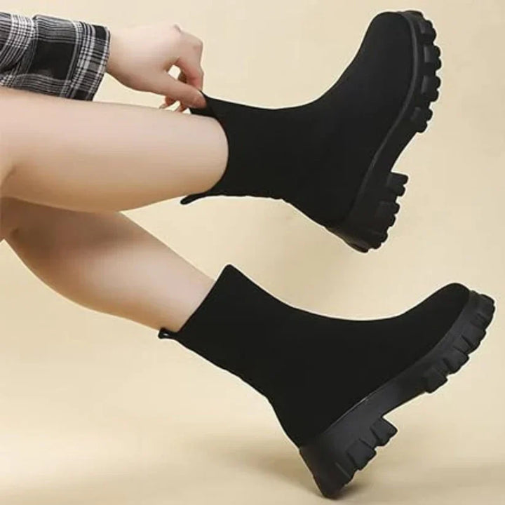Lune London | Knitted ankle boots with trendy sole