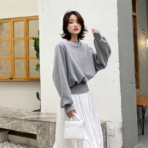 Pull décontracté pour femmes en taille oversize avec des manches en forme de ballon Chic & Stil