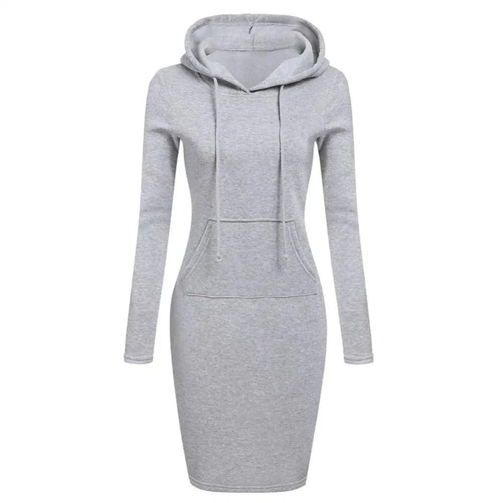 Lune London | Hoodie Dress - Long Sleeves - Adjustable Hood - Kangaroo Pocket - Slim Fit