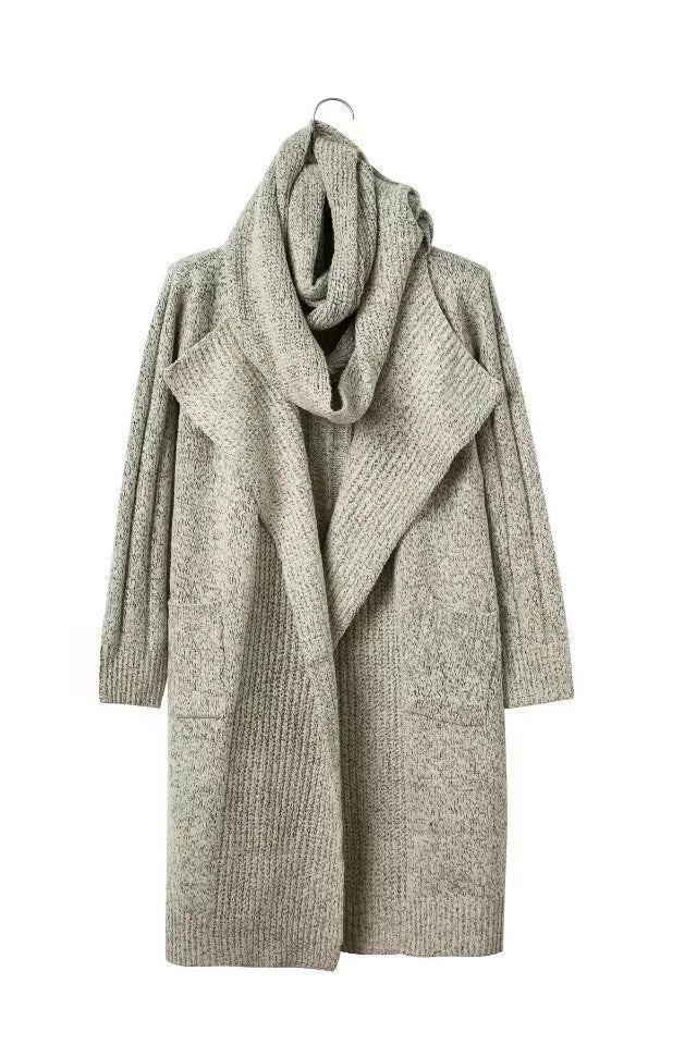 Oversized knit coat for women with relaxed pockets Lune London