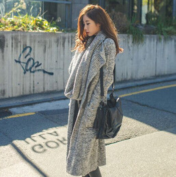 Oversized knit coat for women with relaxed pockets Lune London