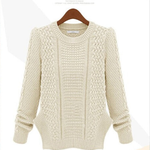 Knitted sweater for women with textured surface and side pockets Lune London