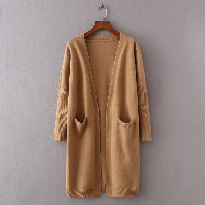 Ladies Long Cardigan with deep pockets and open cut Lune London