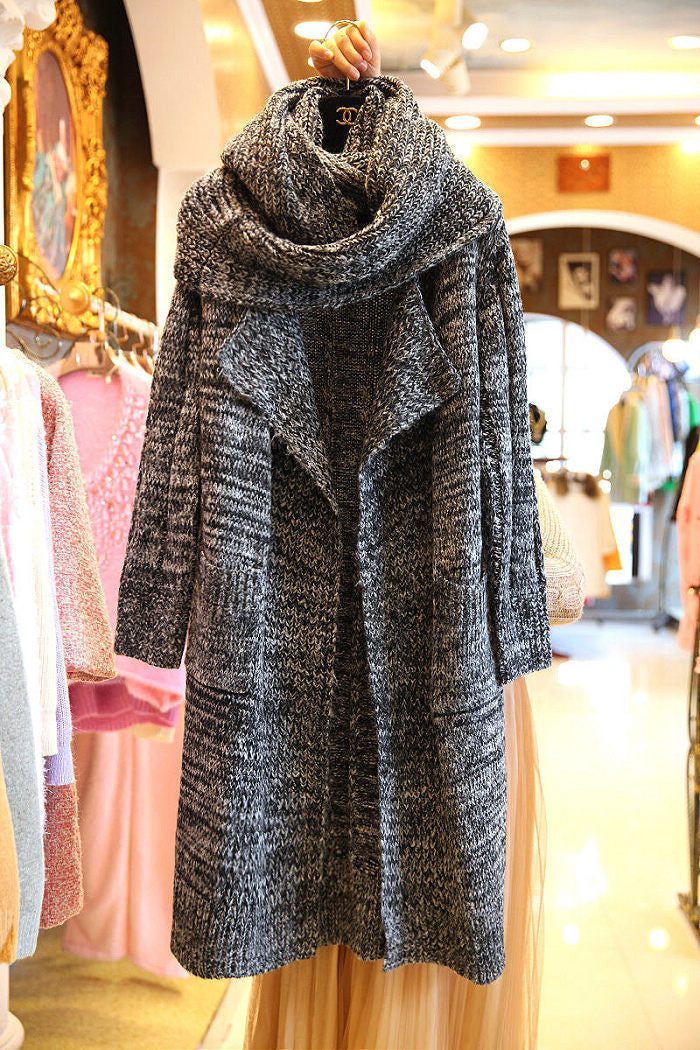 Oversized knit coat for women with relaxed pockets Lune London