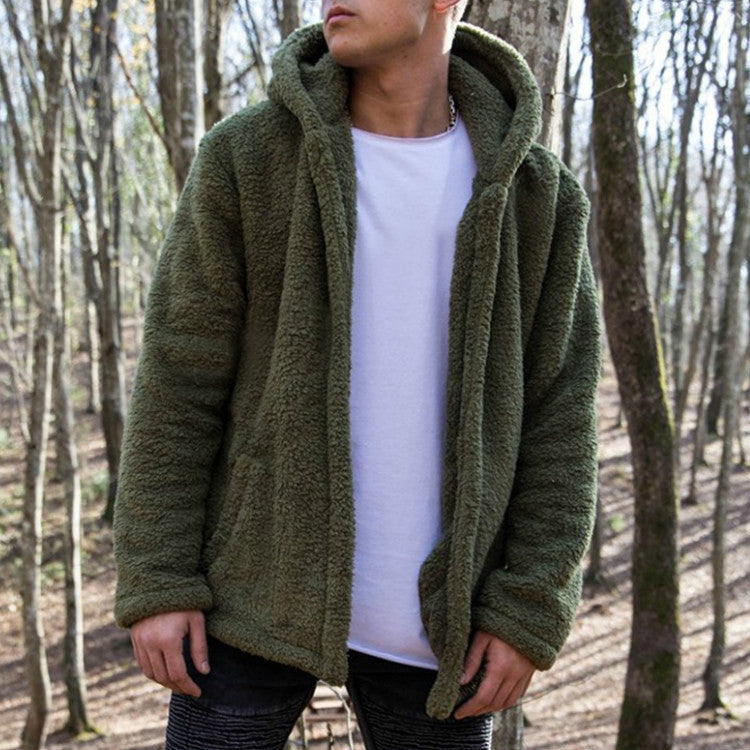 Cozy fleece jacket for men with hood Lune London