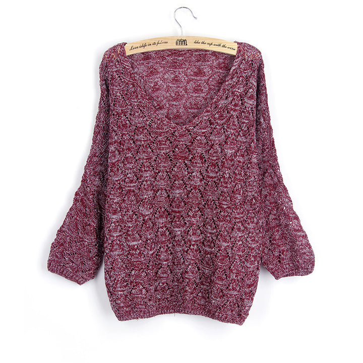 Sweater knit for women with decorative hole pattern and wide sleeves Lune London