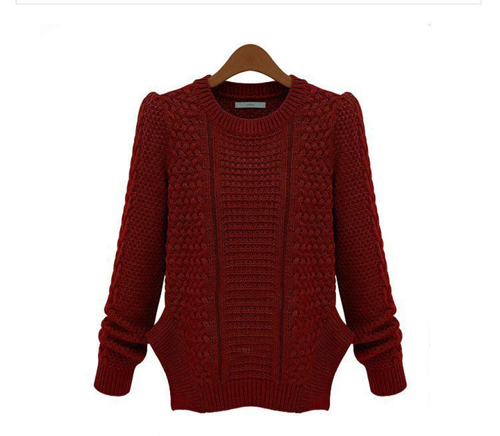 Knitted sweater for women with textured surface and side pockets Lune London