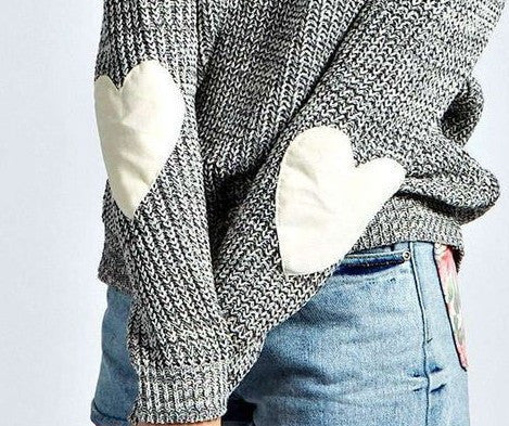 Women's sweater with heart-shaped appliqués and structured knit Lune London