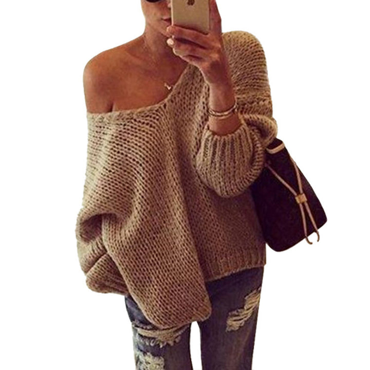Knit off-shoulder pullover for women with casual fit Lune London