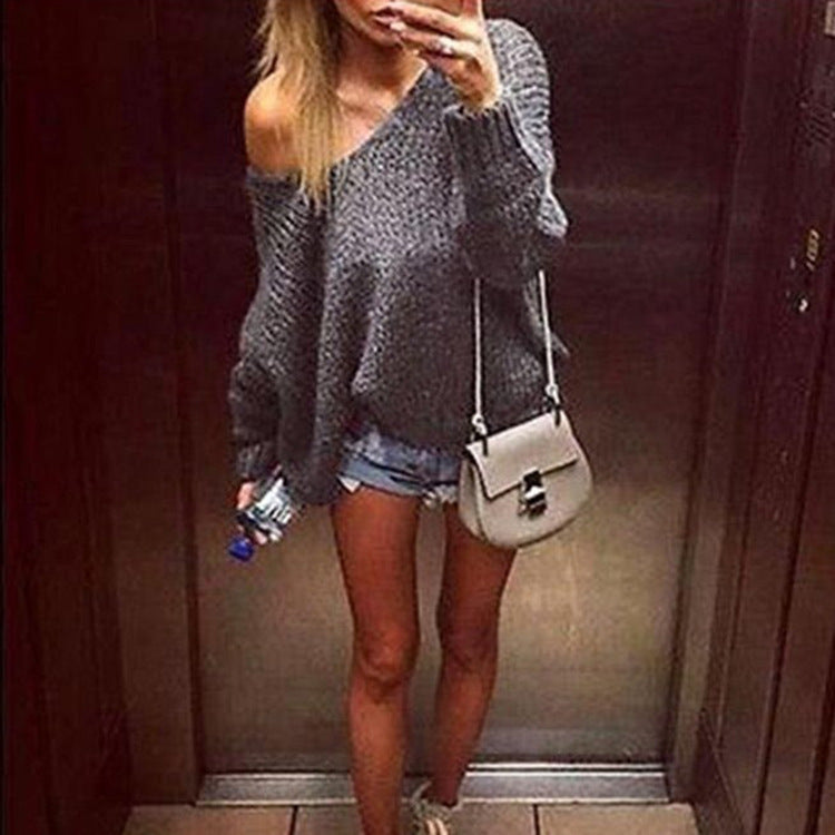 Knit off-shoulder pullover for women with casual fit Lune London