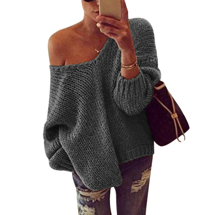 Knit off-shoulder pullover for women with casual fit Lune London