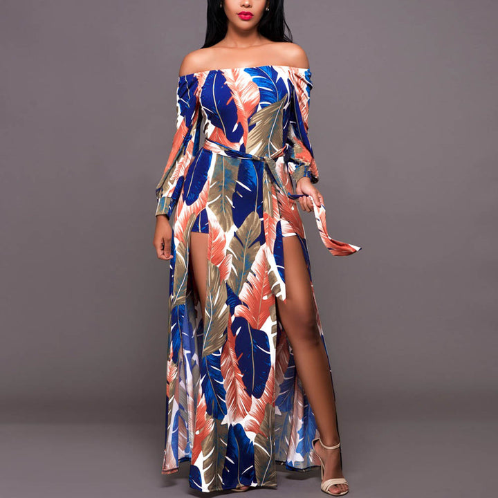 Maxi dress for ladies with a trendy tropical look Lune Londonl