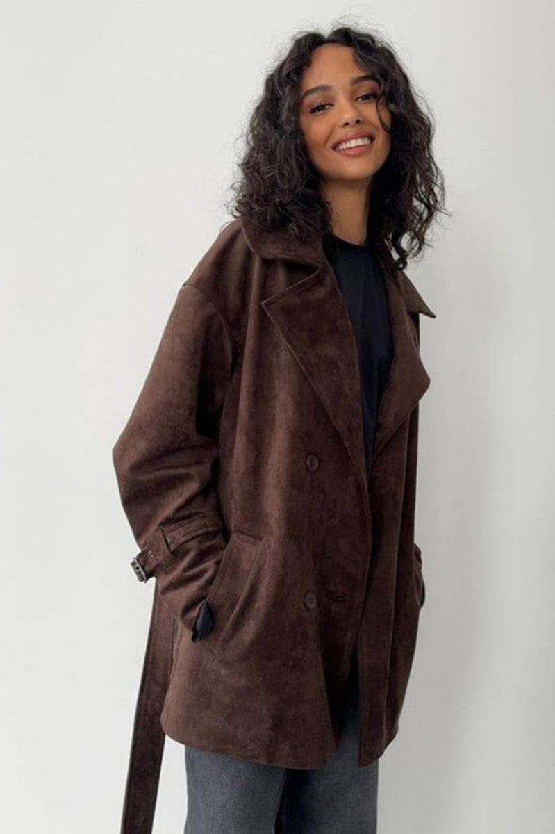 Lune London | Suede Lapel Waistband Jacket Coat