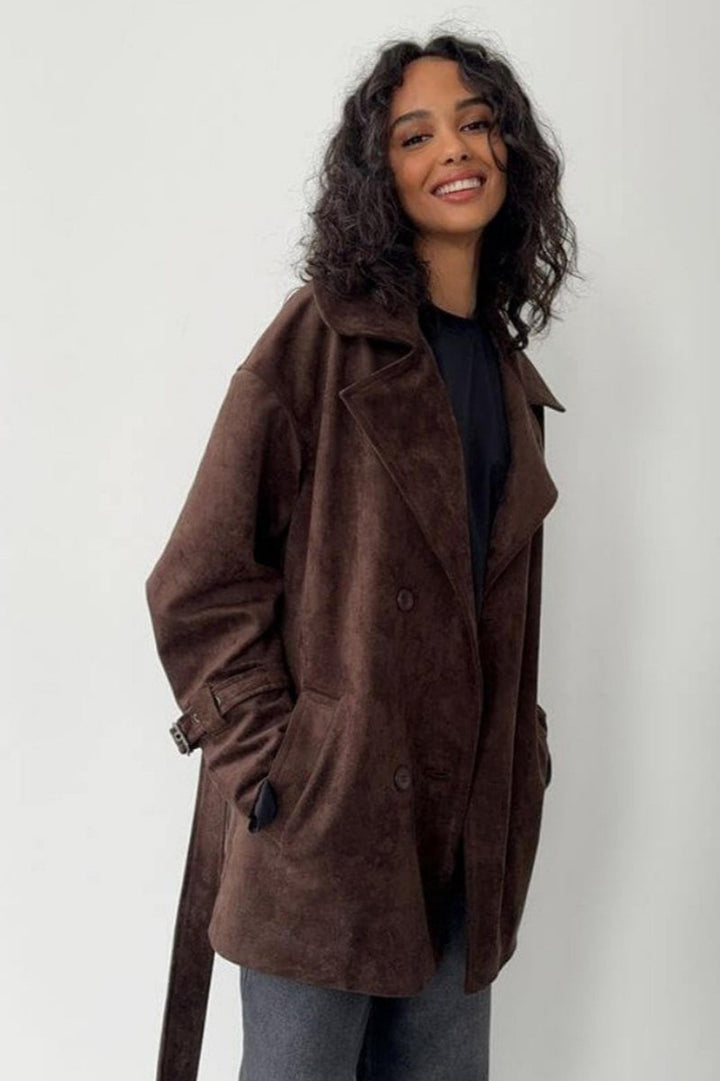 Lune London | Suede Lapel Waistband Jacket Coat