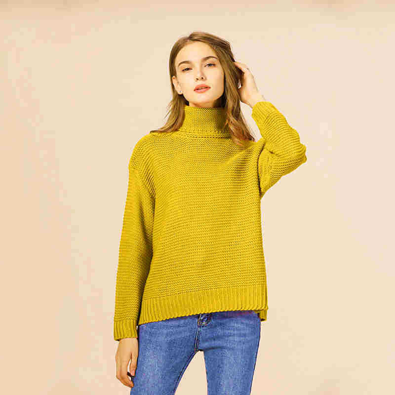 Chunky knit sweater for women with high collar and relaxed fit Lune Londonl
