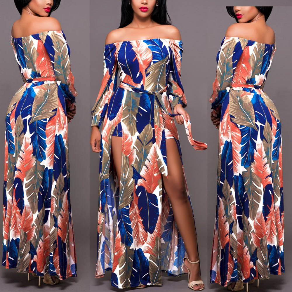 Maxi dress for ladies with a trendy tropical look Lune Londonl
