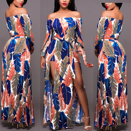 Maxi dress for ladies with a trendy tropical look Lune Londonl