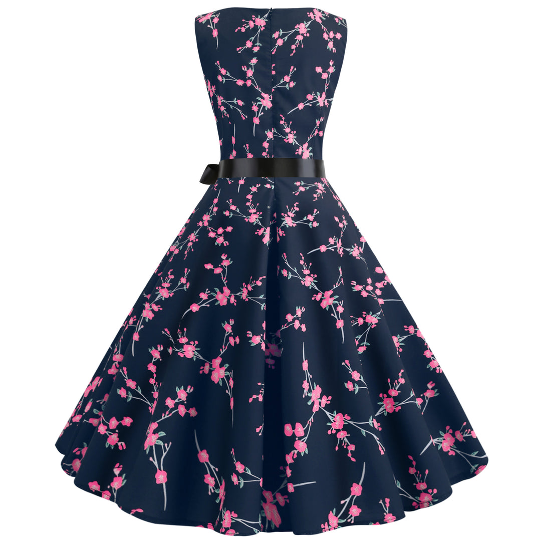 Robe midi femme avec motif en dentelle florale et ceinture élégante Chic & Stil