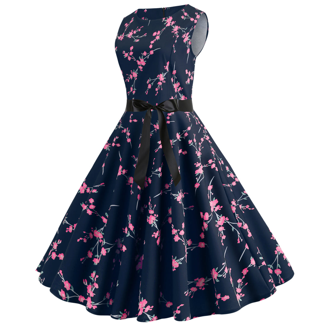 Robe midi femme avec motif en dentelle florale et ceinture élégante Chic & Stil