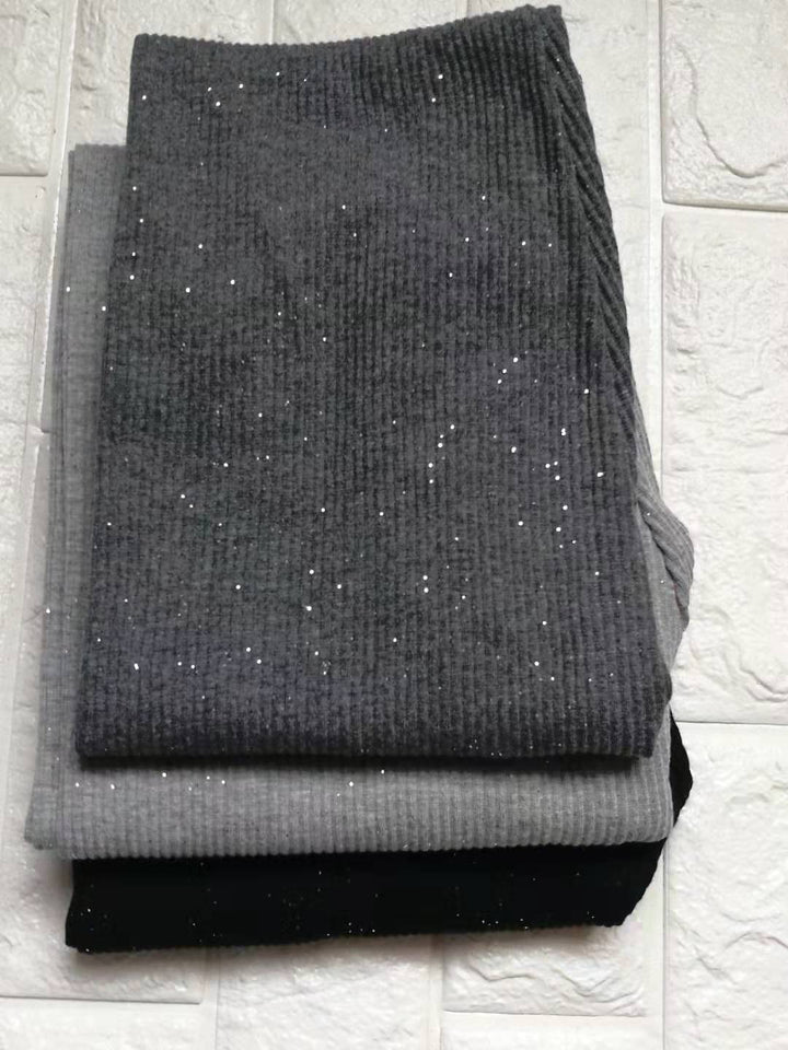 Ladies Glittering Leggings in Figure-Hugging Rib Design Lune London