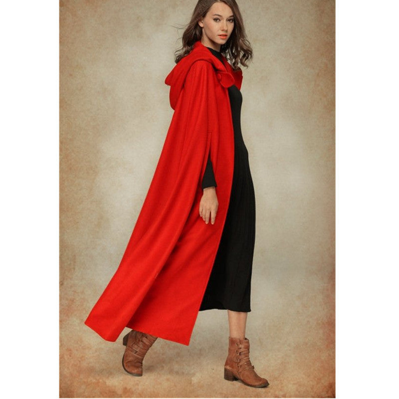 Women's Modern Cut Cloak with Hood Lune London