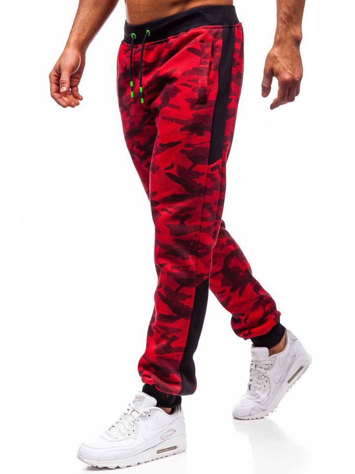 Comfortable sports pants for men with camouflage pattern and elastic waistband Lune London