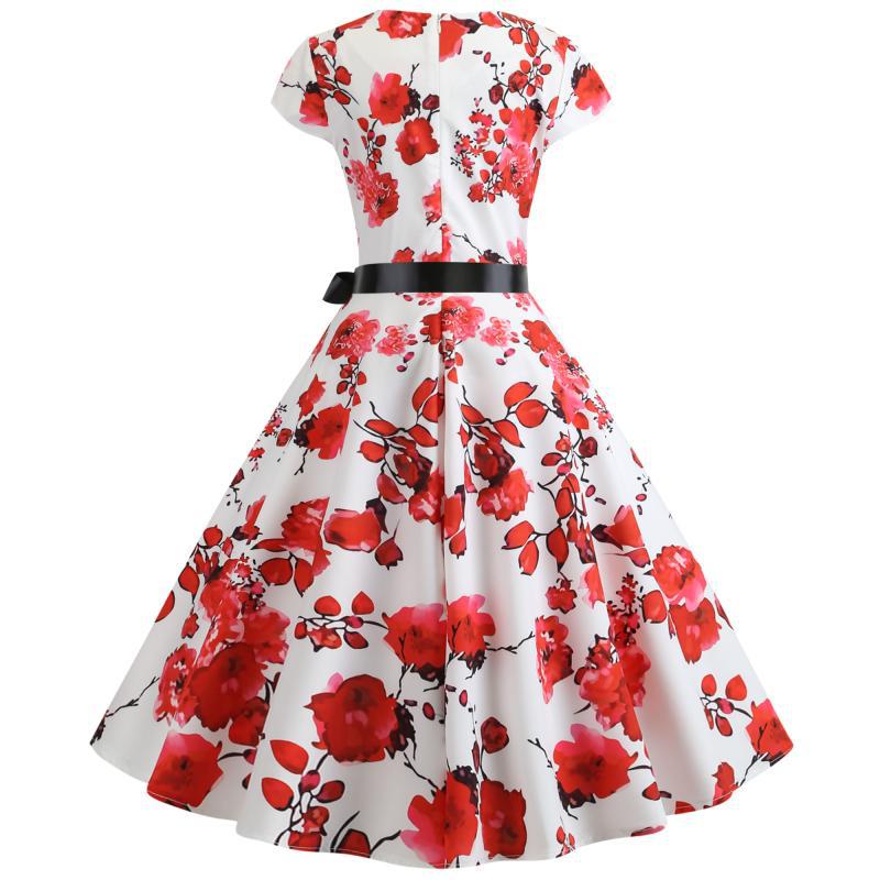 Robe Swing Femme avec Motif Floral et Détails en Béton Chic & Stil