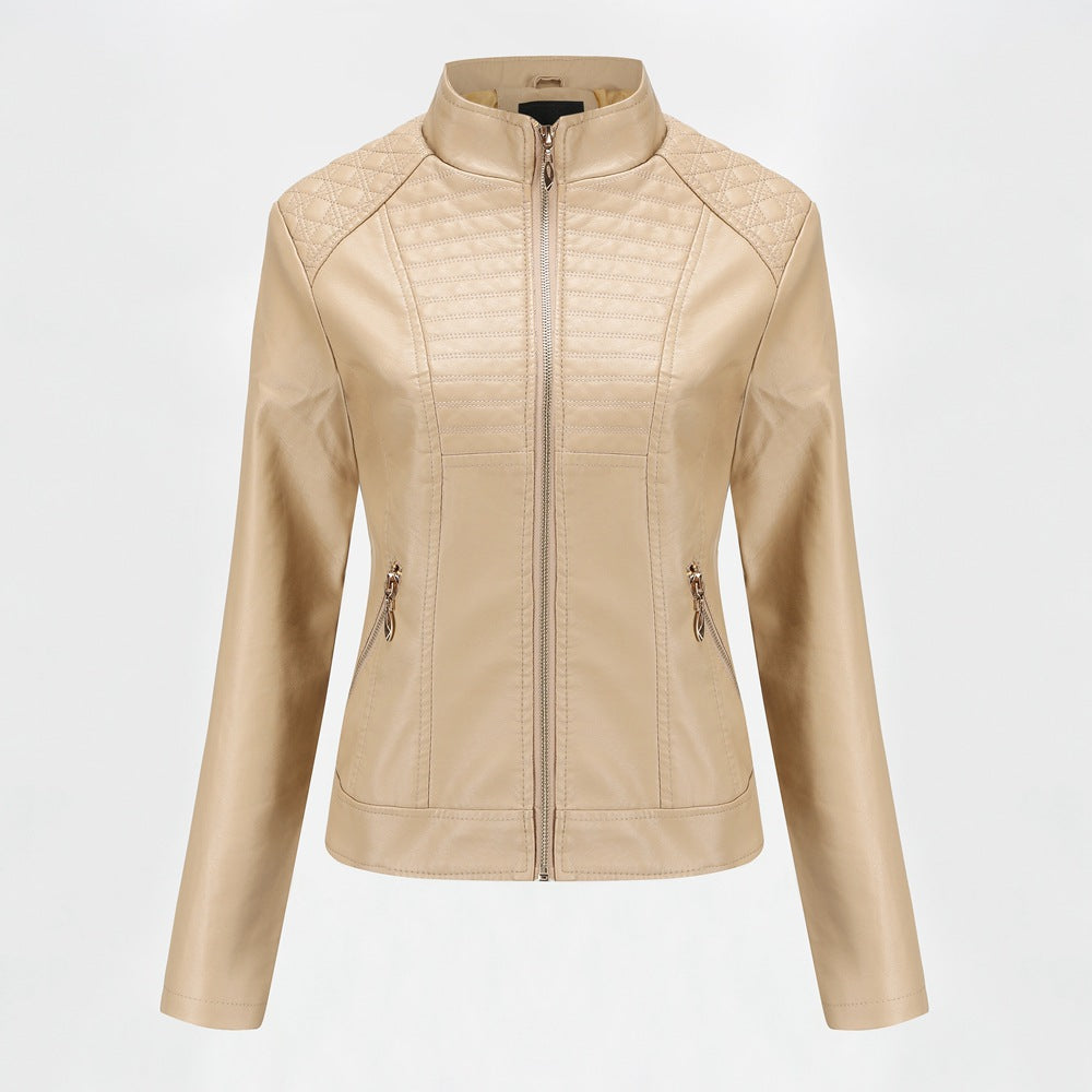 Women’s faux leather jacket with trendy quilted pattern Lune London