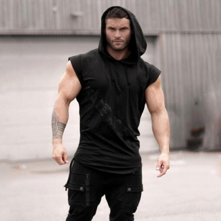 Men's Sleeveless Sport Hoodie with Relaxed Chic Cut and Style