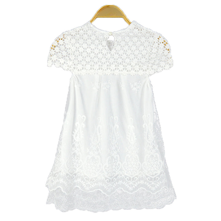 Ladies lace dress with floral design and flared hem Lune London