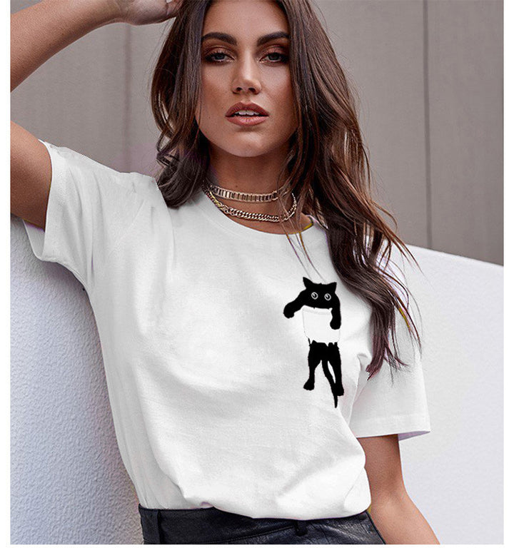 T-shirt pour femmes avec motif animal créatif et coupe décontractée Chic & Stil