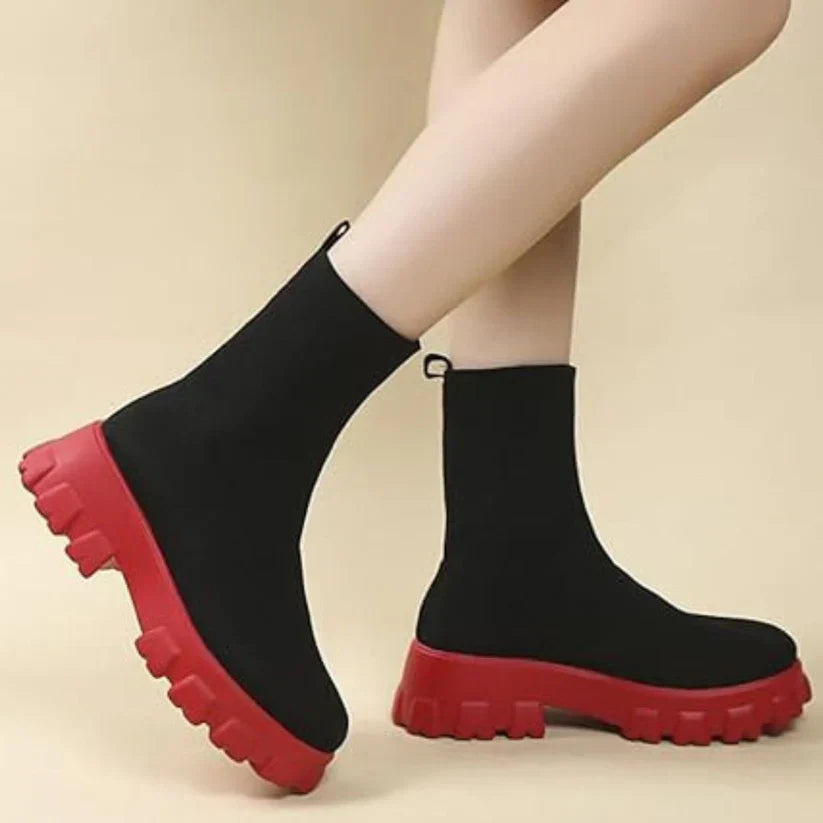 Lune London | Knitted ankle boots with trendy sole