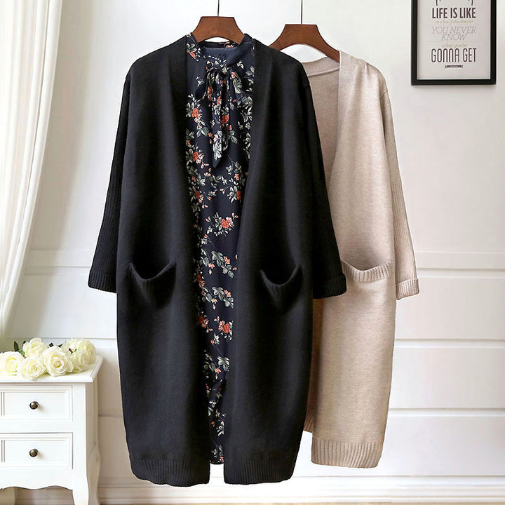 Cardigan long pour femmes avec poches et coupe ouverte Chic & Stil