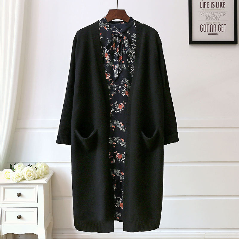 Cardigan long pour femmes avec poches et coupe ouverte Chic & Stil