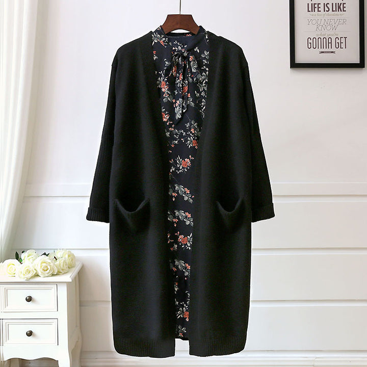 Cardigan long pour femmes avec poches et coupe ouverte Chic & Stil