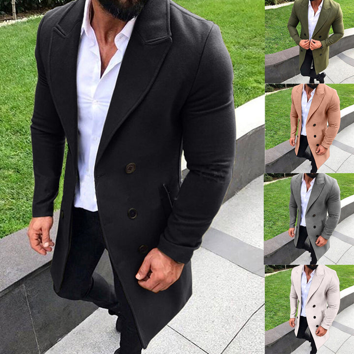 Elegant wool coat for men with double-breasted buttons and slim fit Lune London
