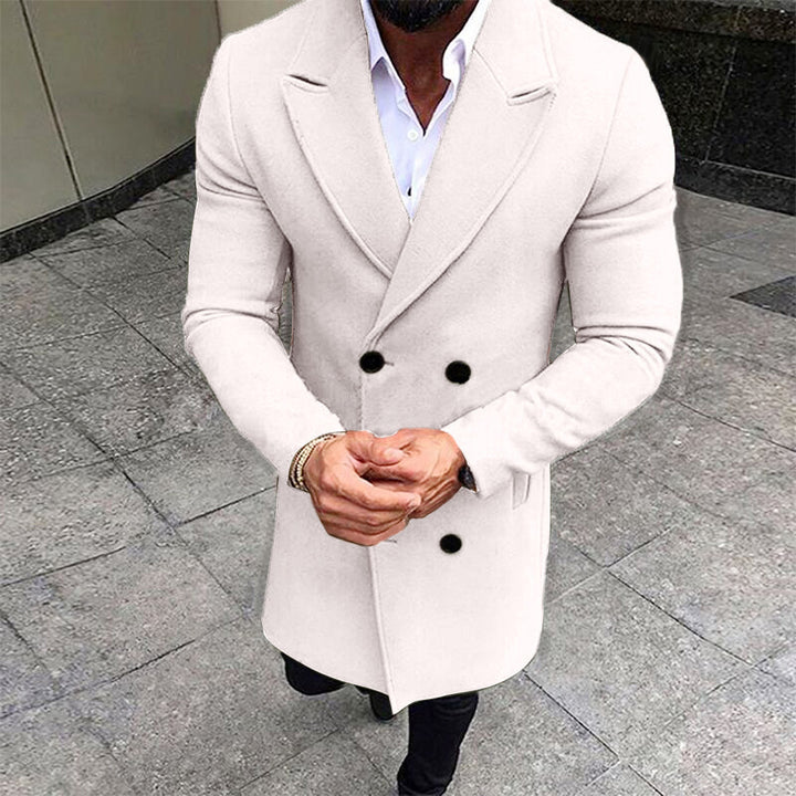 Elegant wool coat for men with double-breasted buttons and slim fit Lune London