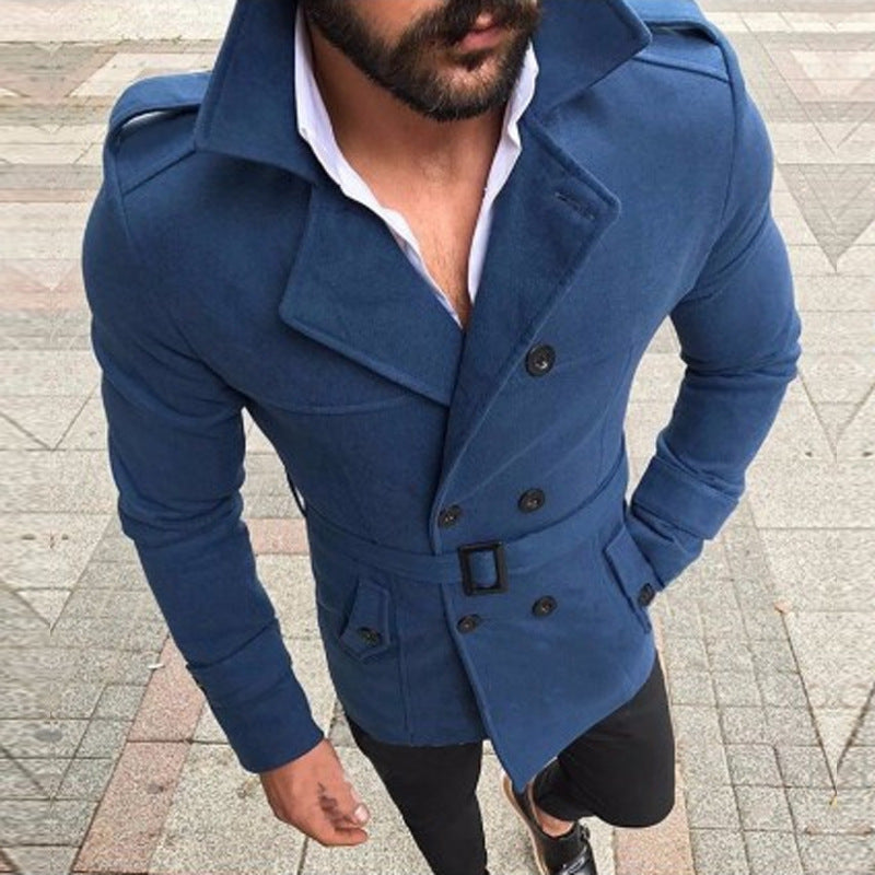 Elegant trench coat for men with fashionable belt and double-breasted Lune London