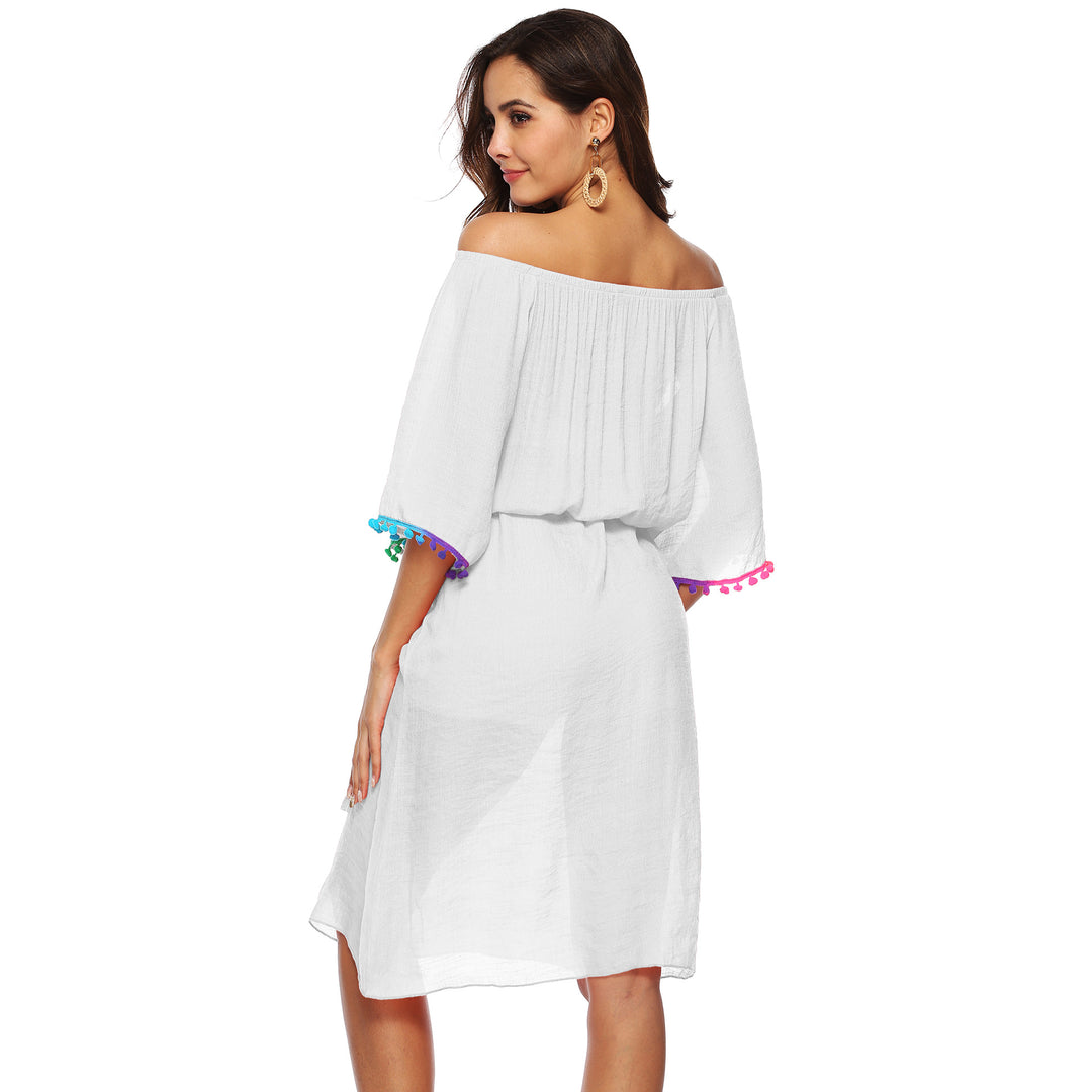 Chic Off-Shoulder Embroidered Midi Dress Women Style