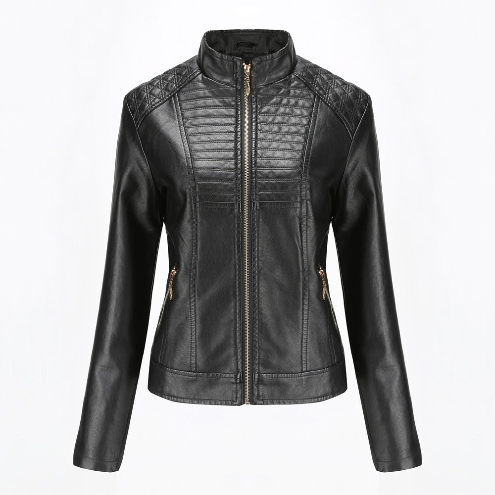 Women’s faux leather jacket with trendy quilted pattern Lune London