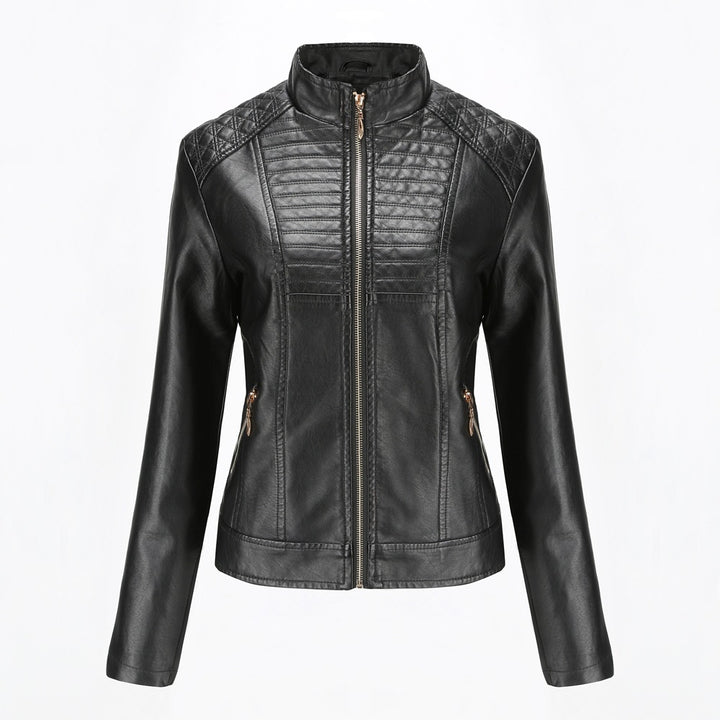 Women’s faux leather jacket with trendy quilted pattern Lune London