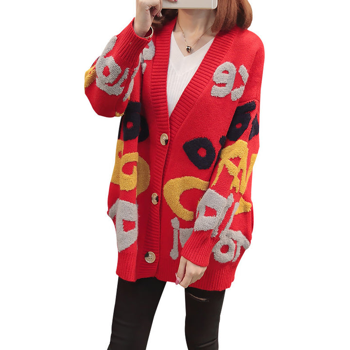 Women's cardigan with colorful graphic design and comfortable cut Lune London
