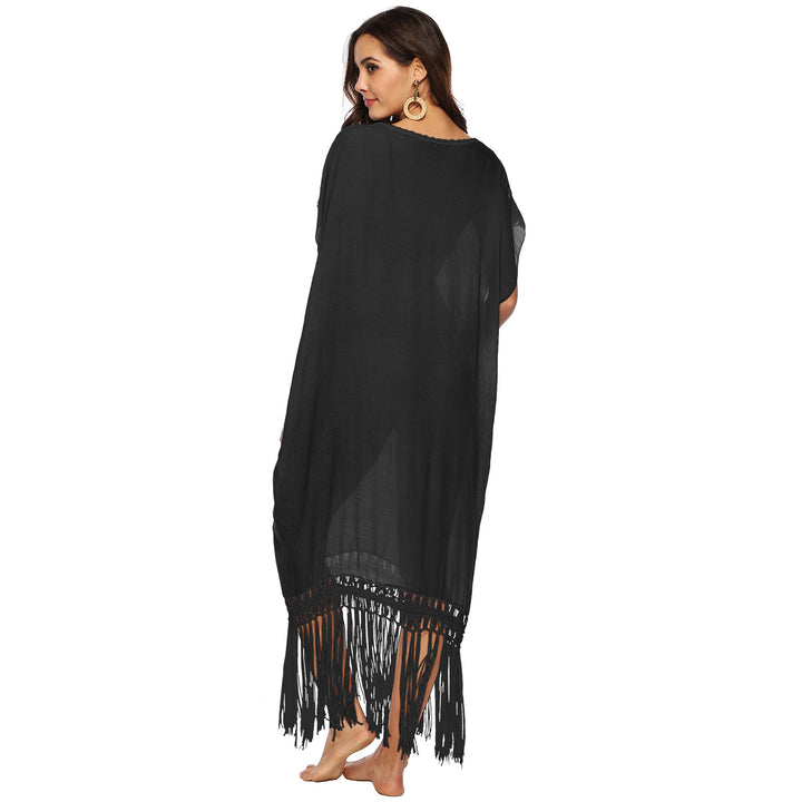 Elegant Women's Fringes Knit Cover Dress Lune London